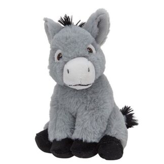 Ülő plüss szamár hímzett szemekkel, 18 cm (Nature Planet)