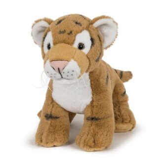 Élethű álló barna plüss tigris, 33 cm (Semo)