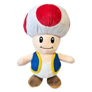 Super Mario: Kék mellényes Toad plüss, 28 cm