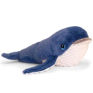 Kék-fehér színű plüss bálna, 25 cm (Keel Toys)