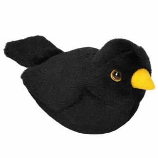 Élethű plüss feketerigó madár hanggal, 14 cm (Wild Republic)