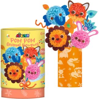Állatos, 4 db-os pom-pom szőrgombóc csokor készítő kreatív szett (Avenir)