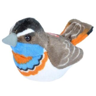 Élethű plüss kékbegy madár hanggal, 14 cm (Wild Republic)