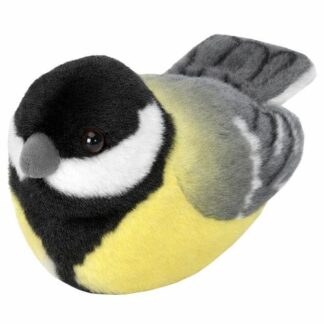 Élethű plüss széncinege madár hanggal, 14 cm (Wild Republic)