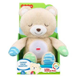 Zenélő, világító elalvást segítő plüss maci, 30 cm (Little Animal Pals)