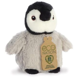 Mini Penguin, élethű szürke plüss pingvin, 13 cm (Aurora, Eco Nation)