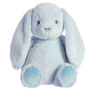 Dewey, a kék, ülő, hosszú fülű plüss nyuszi, 32 cm (Aurora, ebba ECO)