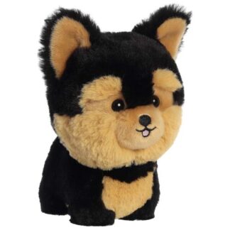 Fekete-barna yorkie, álló plüss kutya, 18 cm (Aurora, Teddy Pets)
