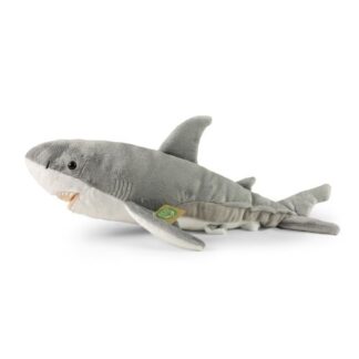 Élethű, átölelhető plüss fehér cápa, 51 cm (Rappa)