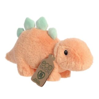 Steggy, a narancssárga stegosaurus plüss dinoszaurusz, 20 cm (Aurora, Eco Nation)