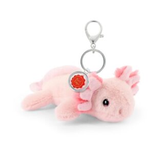 Rózsaszín plüss axolotl kulcstartó, 12 cm (Keel Toys)