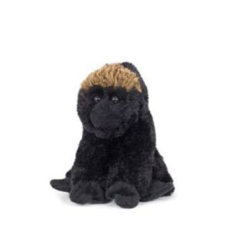 Élethű, ülő fekete plüss mini gorilla, 13 cm (Semo, Softminis)