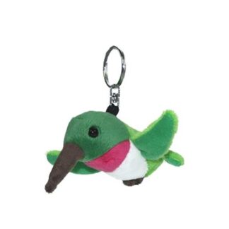 Zöld plüss kolibri kulcstartó, 11 cm (Cornelissen)
