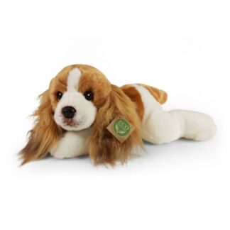 Élethű, fekvő Cavalier King Charles spániel plüss kutya, 30 cm (Rappa)