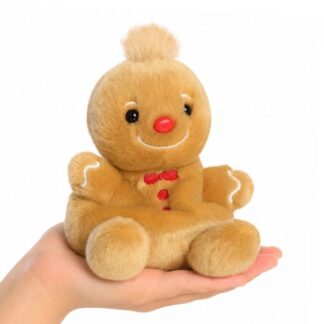 Ülő, tenyérnyi karácsonyi mézeskalács plüssfigura, 13 cm (Aurora, Palm Pals)