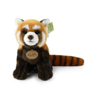 Élethű, ülő plüss vörös panda, 28 cm (Rappa)