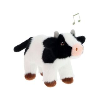 Élethű álló plüss tehén hanggal, 15 cm (Keel Toys, Keeleco)