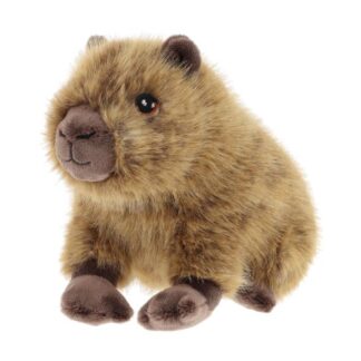 Élethű, ülő, bolyhos plüss capybara vízidisznó, 18 cm (Keel Toys, Keeleco)