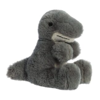 Ülő, szürke T-Rex plüss dinoszaurusz kölyök, 20 cm (Aurora, Mini Flopsies)