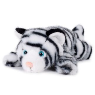 Fekvő, puha plüss fehér tigris, 25 cm (Semo, Fluffies)