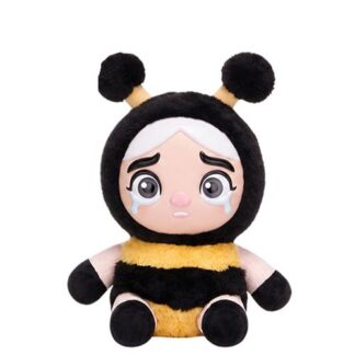 Kanashiko: Mitsuko, az ülő, sírós arcú plüss baba méhecske jelmezben, 24 cm